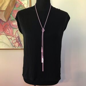 Kendra Scott NEW “PHARA” Chain Tassel Tie Necklace Lilac Long NWT adjustable